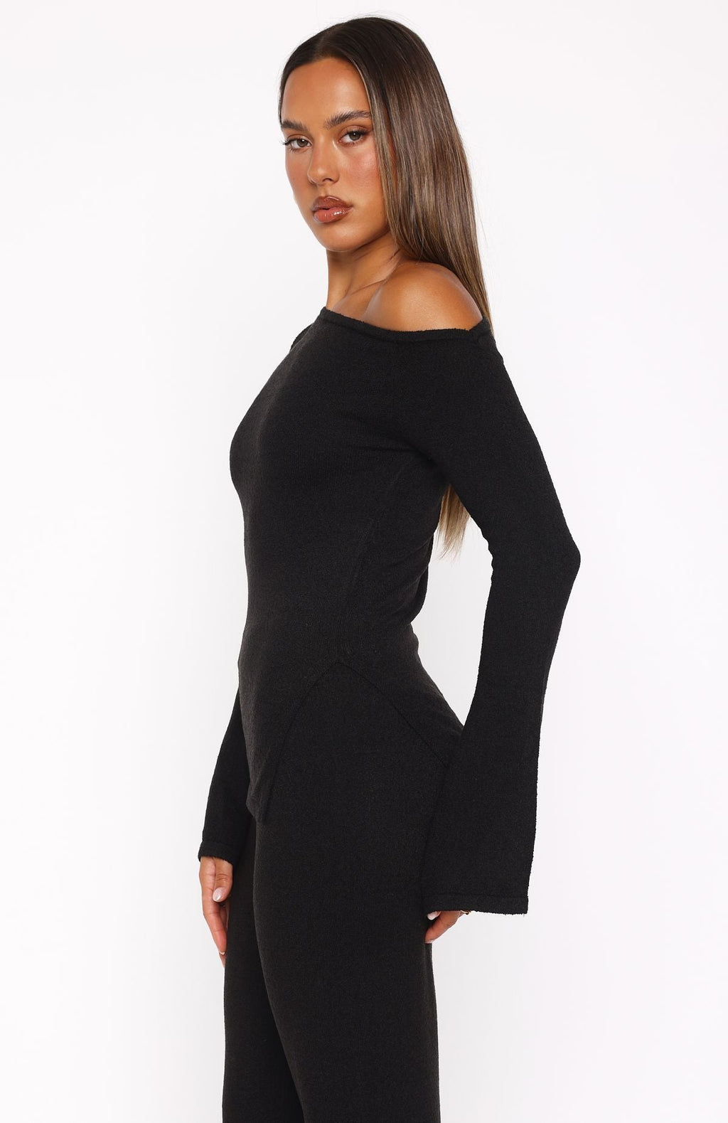 White Fox We'll Be Fine Long Sleeve Top Black