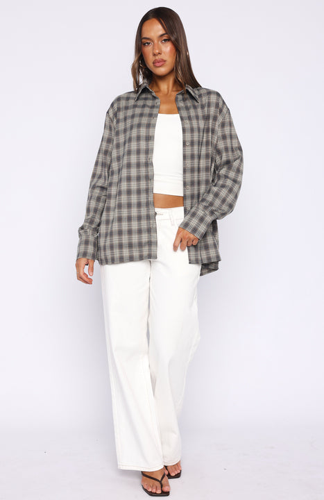 White Fox At First Light Button Up Shirt Blue/Grey Check