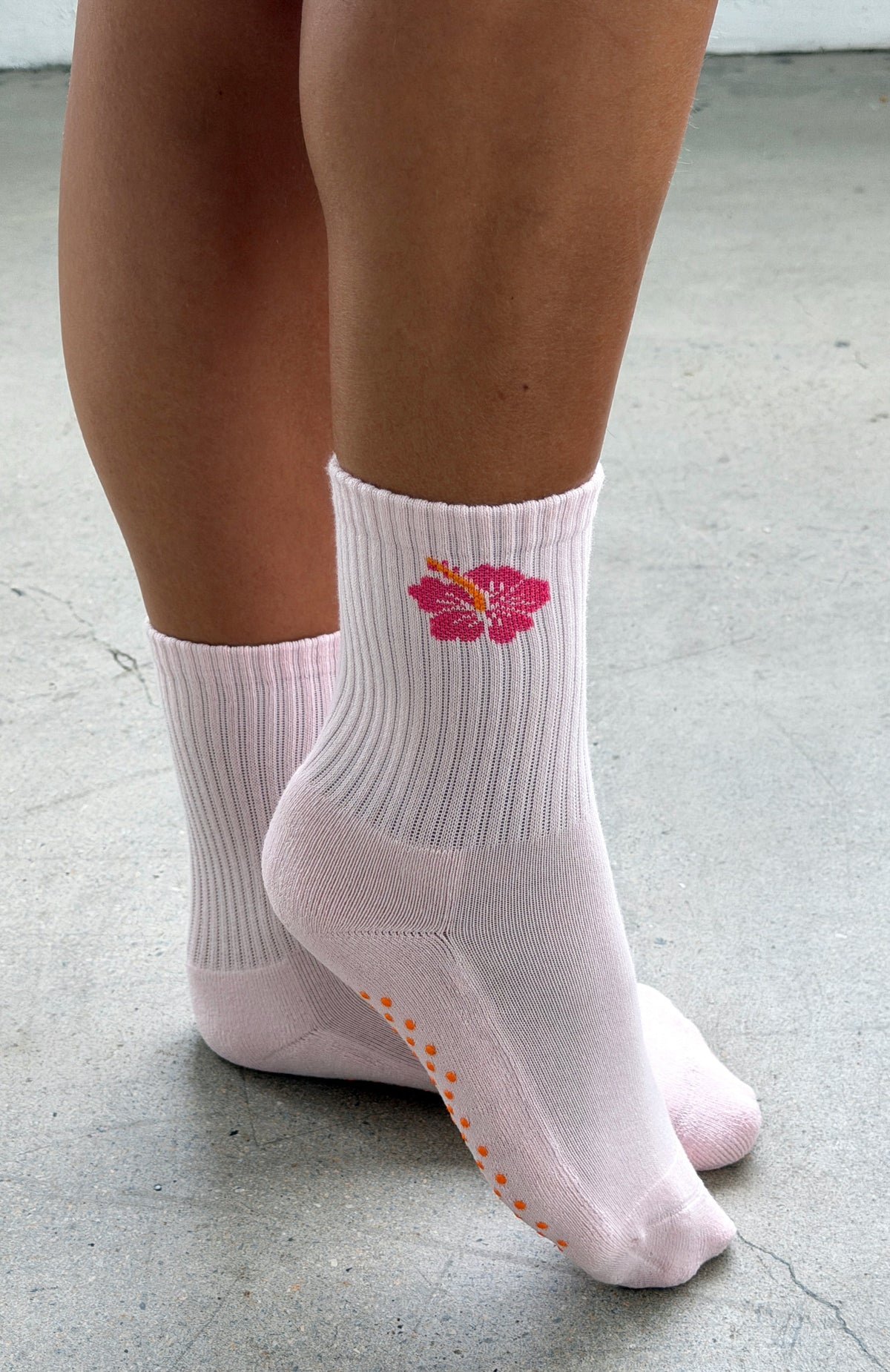 White Fox Bright Side Grip Socks 2 Pack Mango & Pink