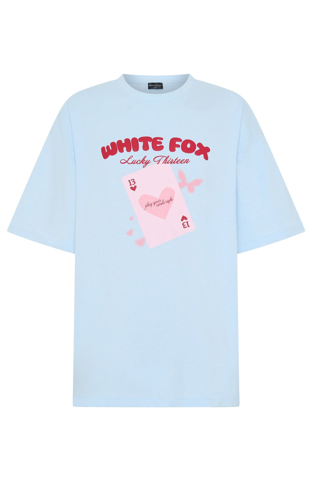 White Fox Lucky Thirteen Kalena Oversized Tee Blue