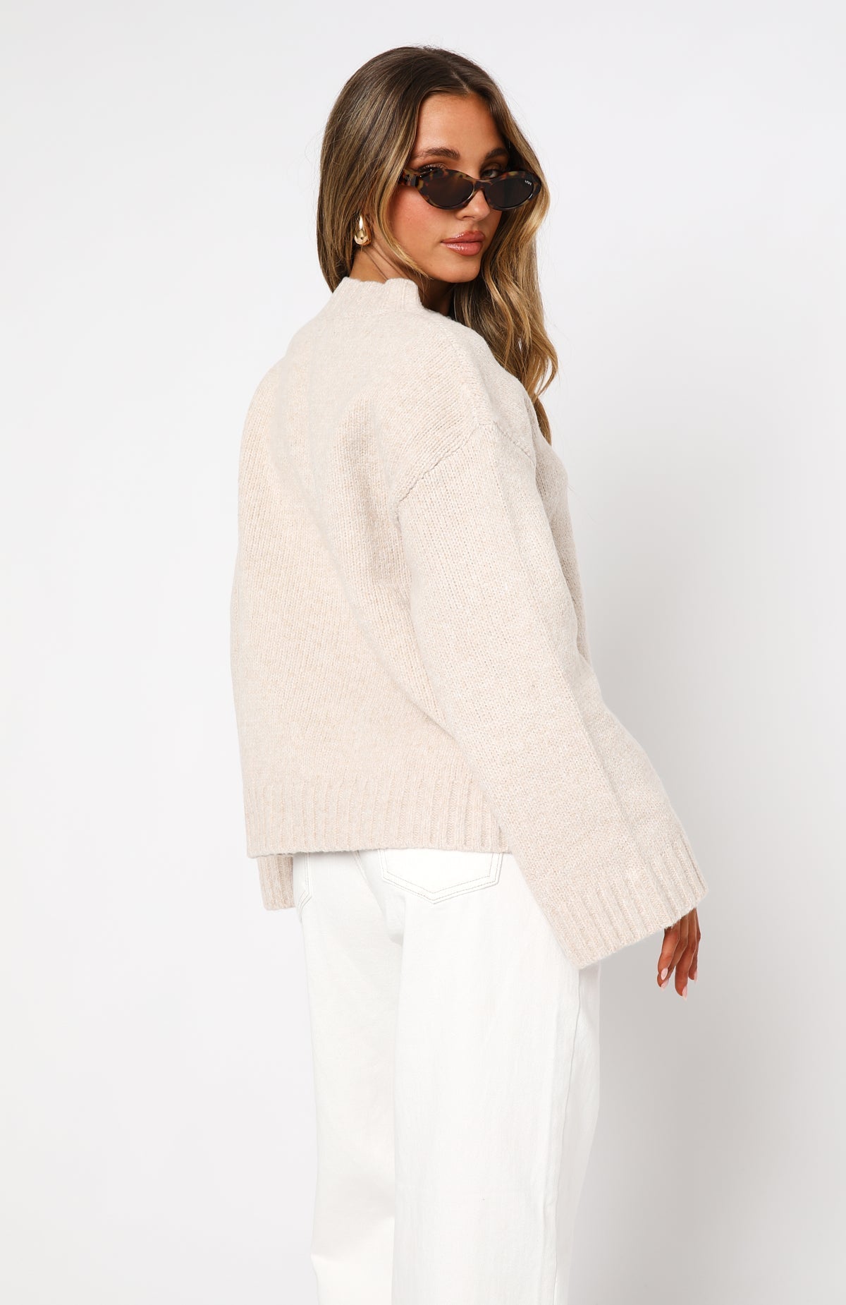 White Fox Winter's Chill Knit Sweater Oat