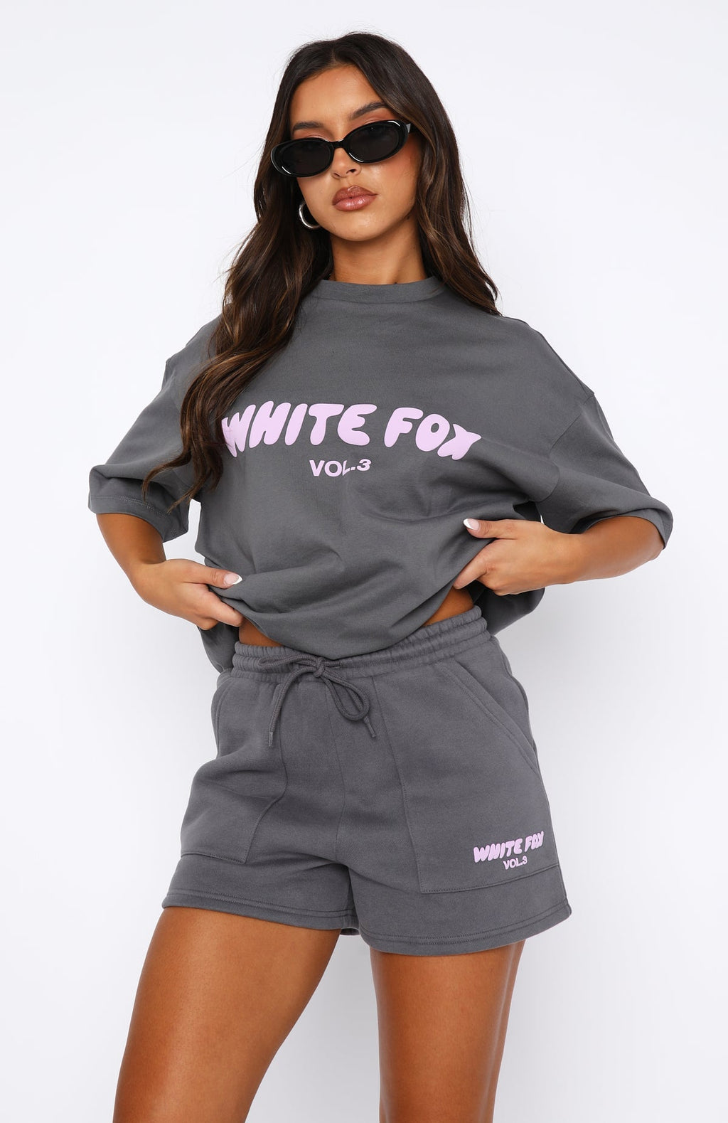White Fox Offstage Oversized Tee Volcanic