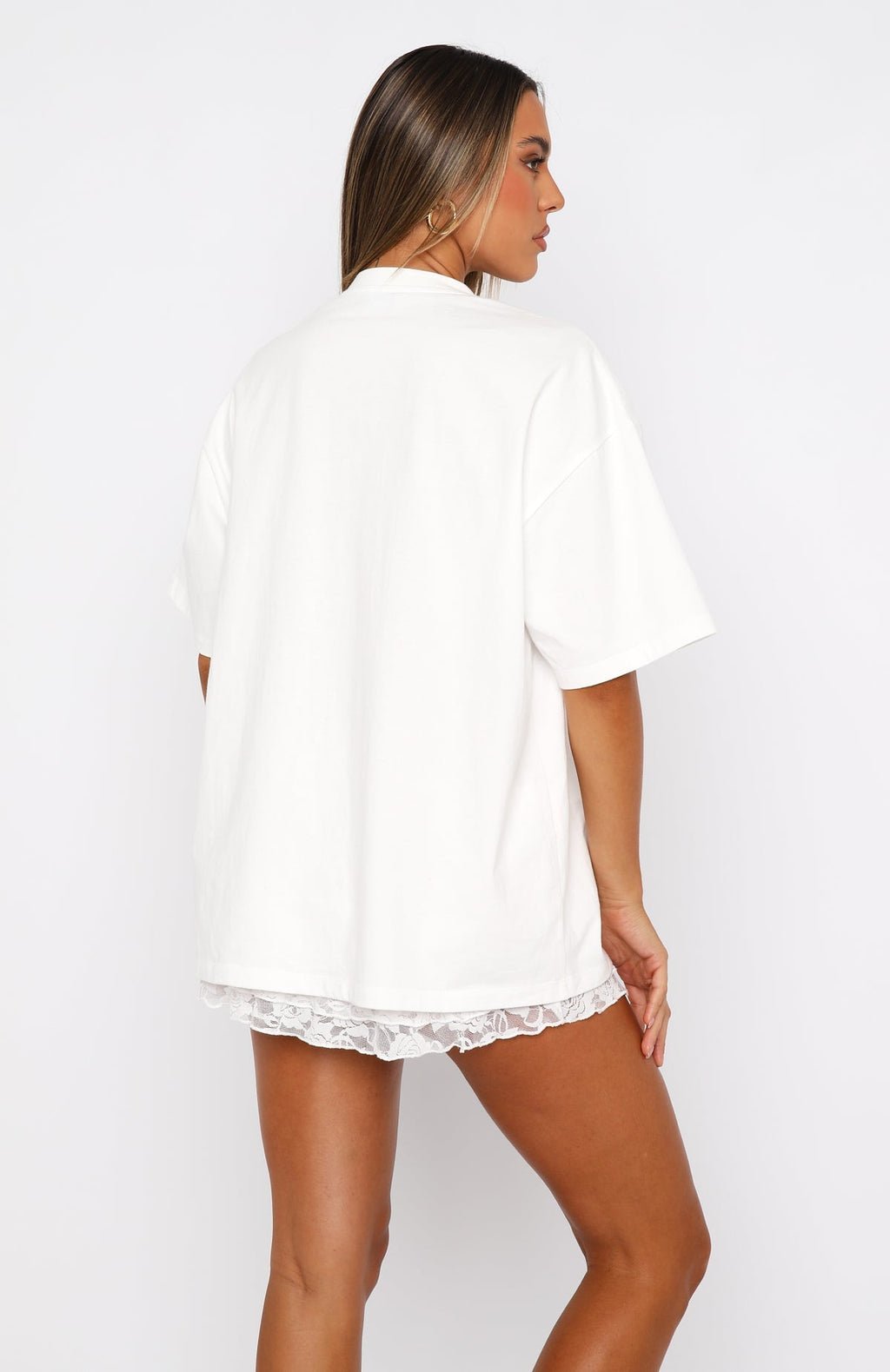 White Fox With Love Forever Oversized Tee White/Pink