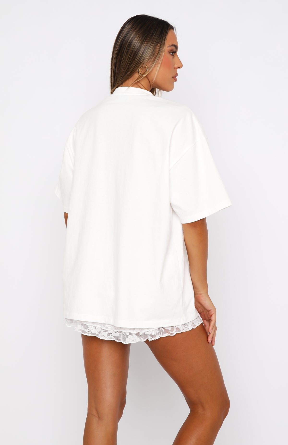 White Fox With Love Forever Oversized Tee White/Pink