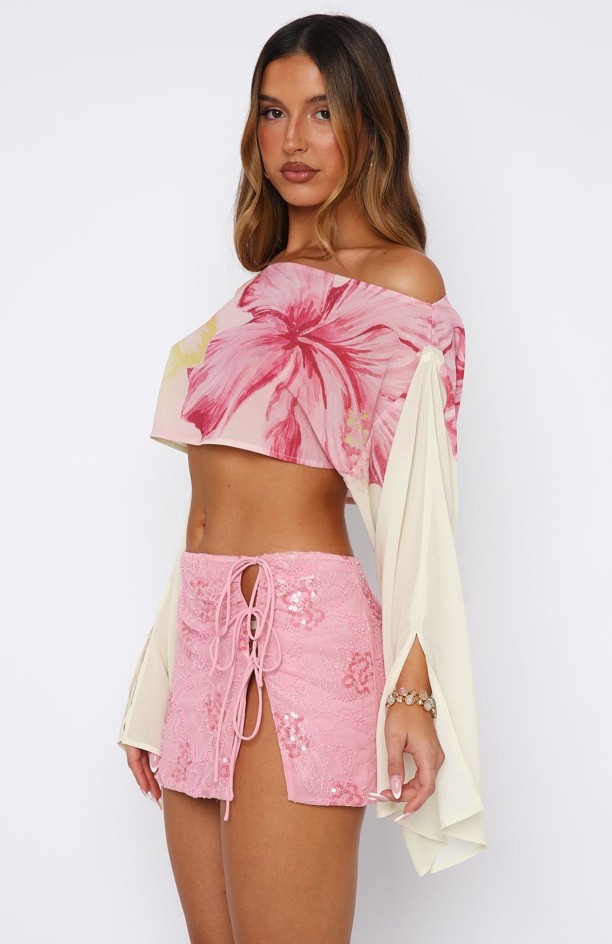 White Fox Desert Drifts Long Sleeve Top Oasis Bloom