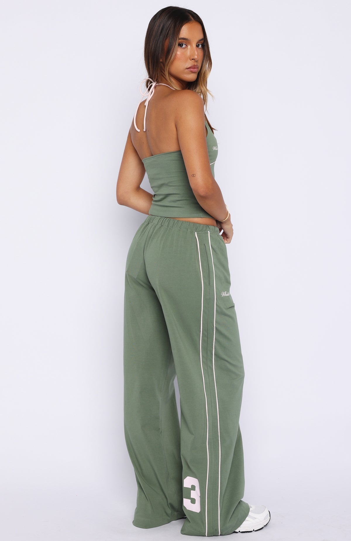 White Fox Can't Help The Feeling Track Pants Khaki