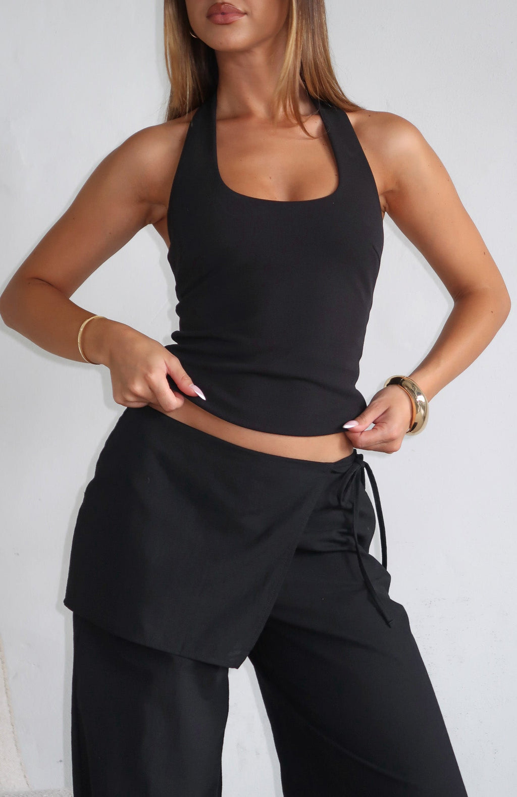 White Fox Off Beat Pants Black