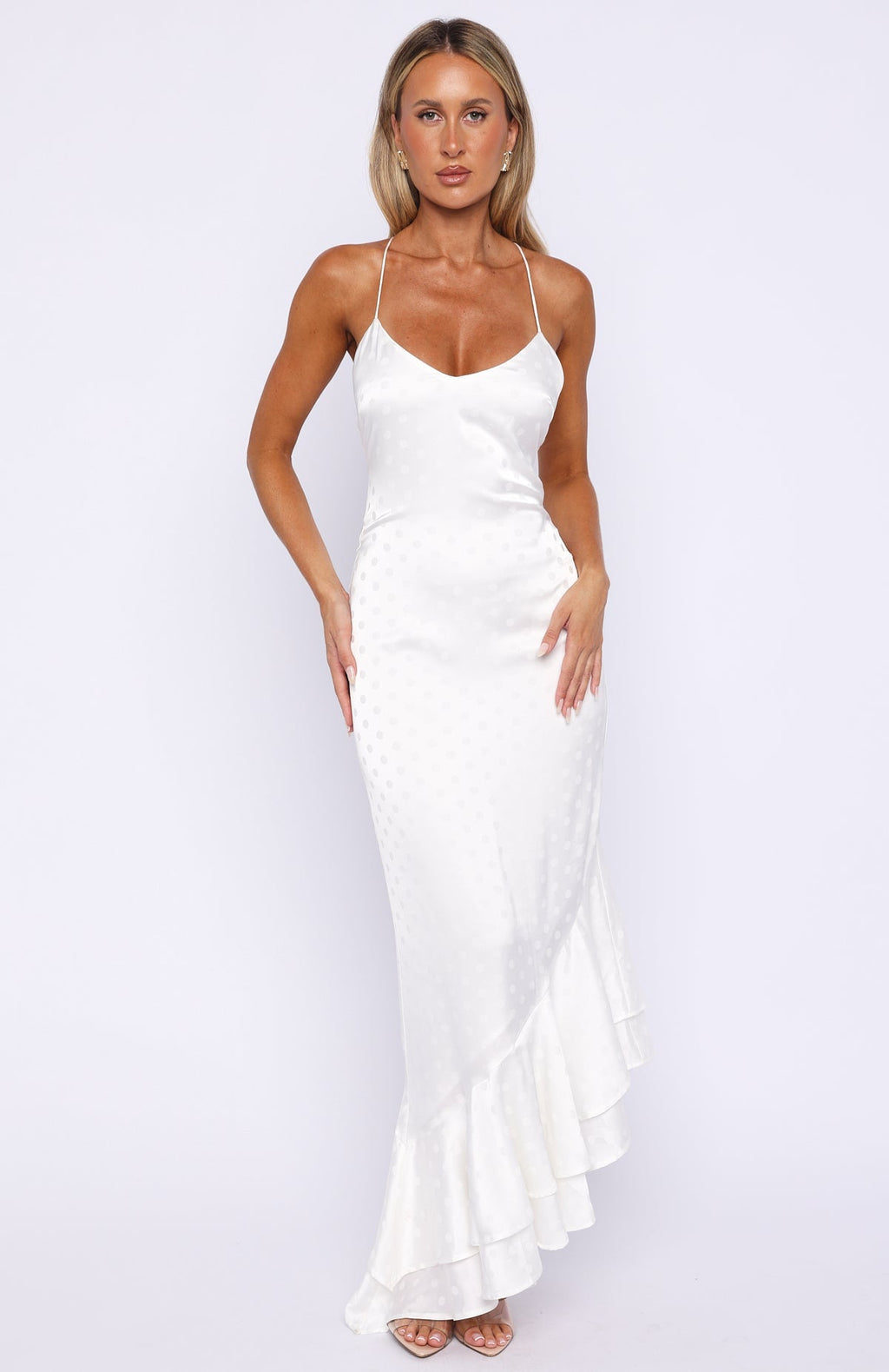 White Fox Starlit Skies Maxi Dress Off White