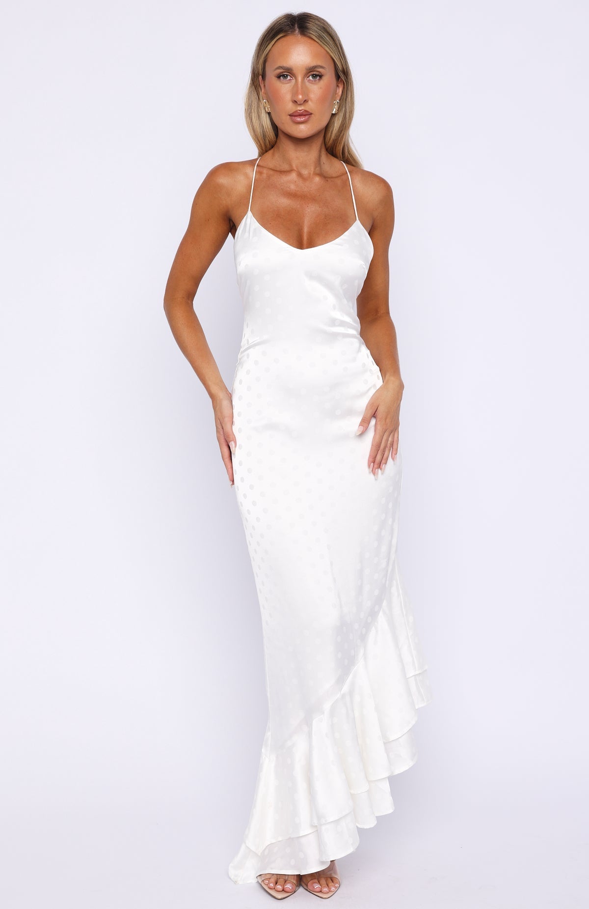White Fox Starlit Skies Maxi Dress Off White