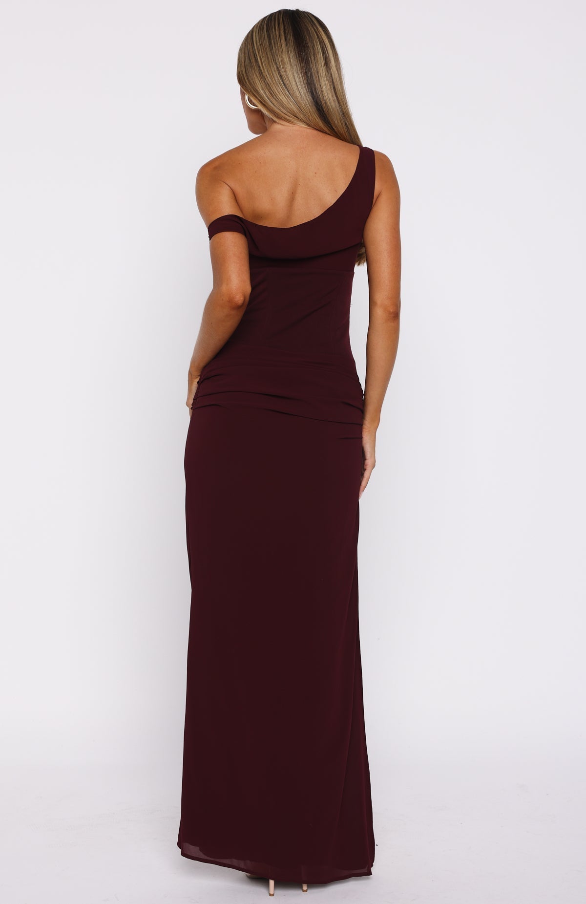 White Fox Unavailable Energy Maxi Dress Burgundy