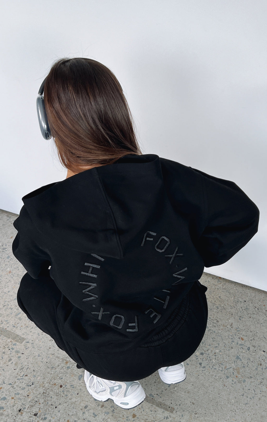 White Fox Stay Lifted Oversized Hoodie Black