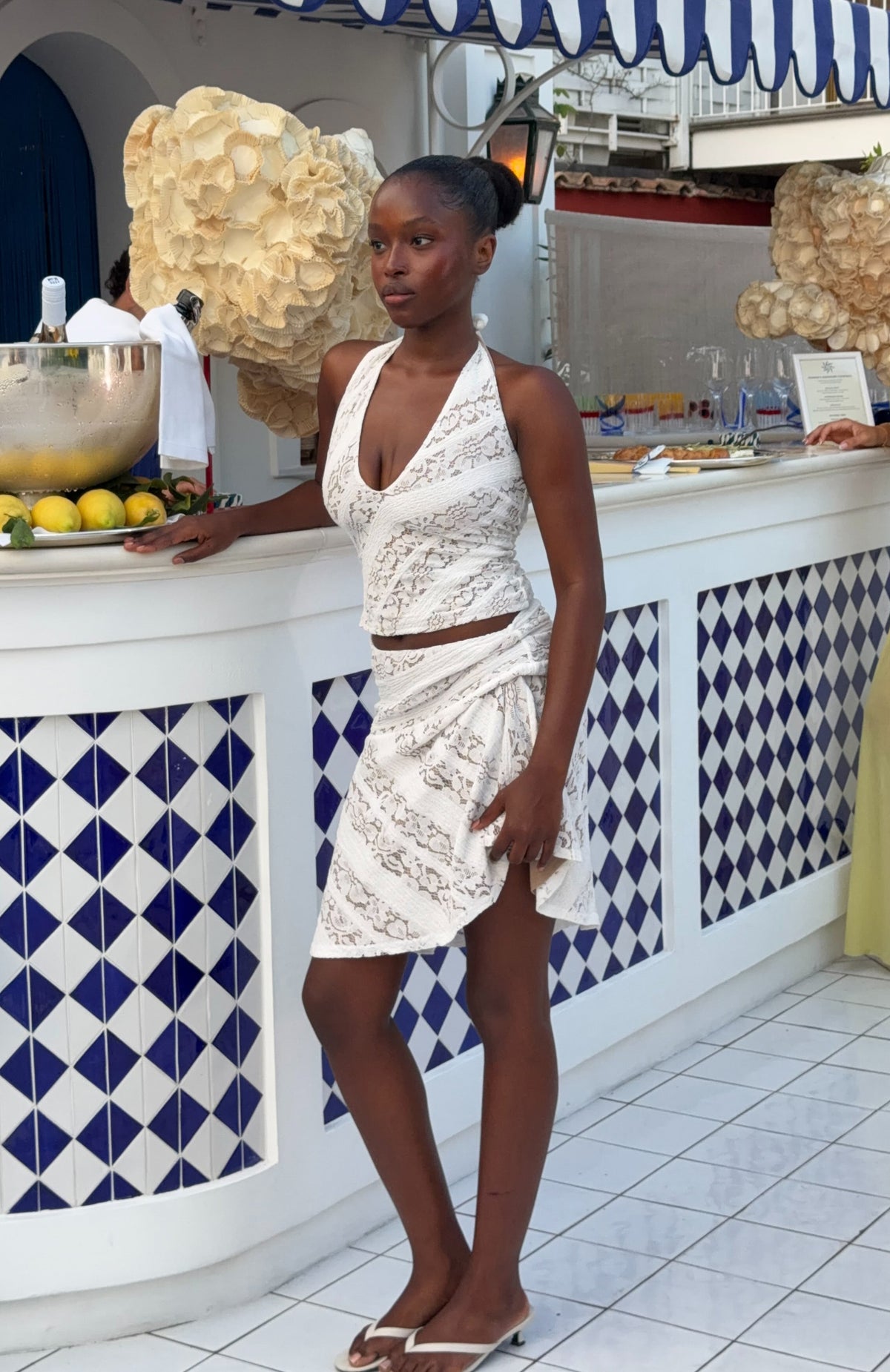 White Fox Gelato Girl Midi Skirt Off White
