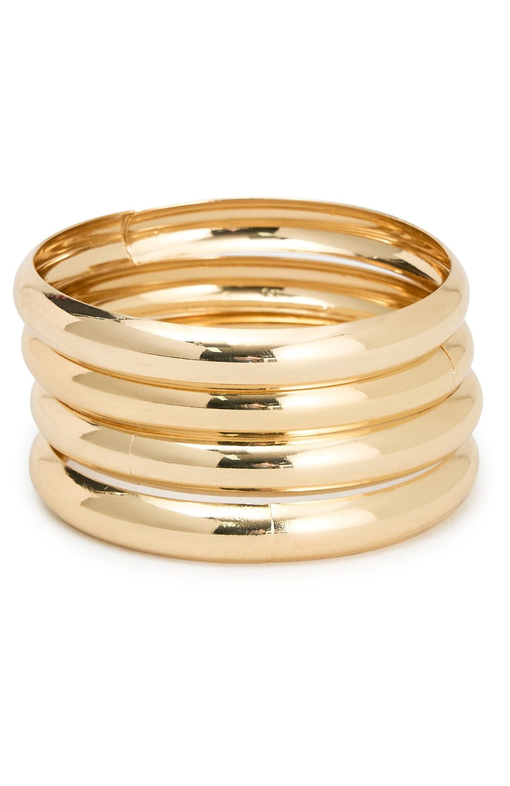 White Fox Wilder Bangle Set Gold
