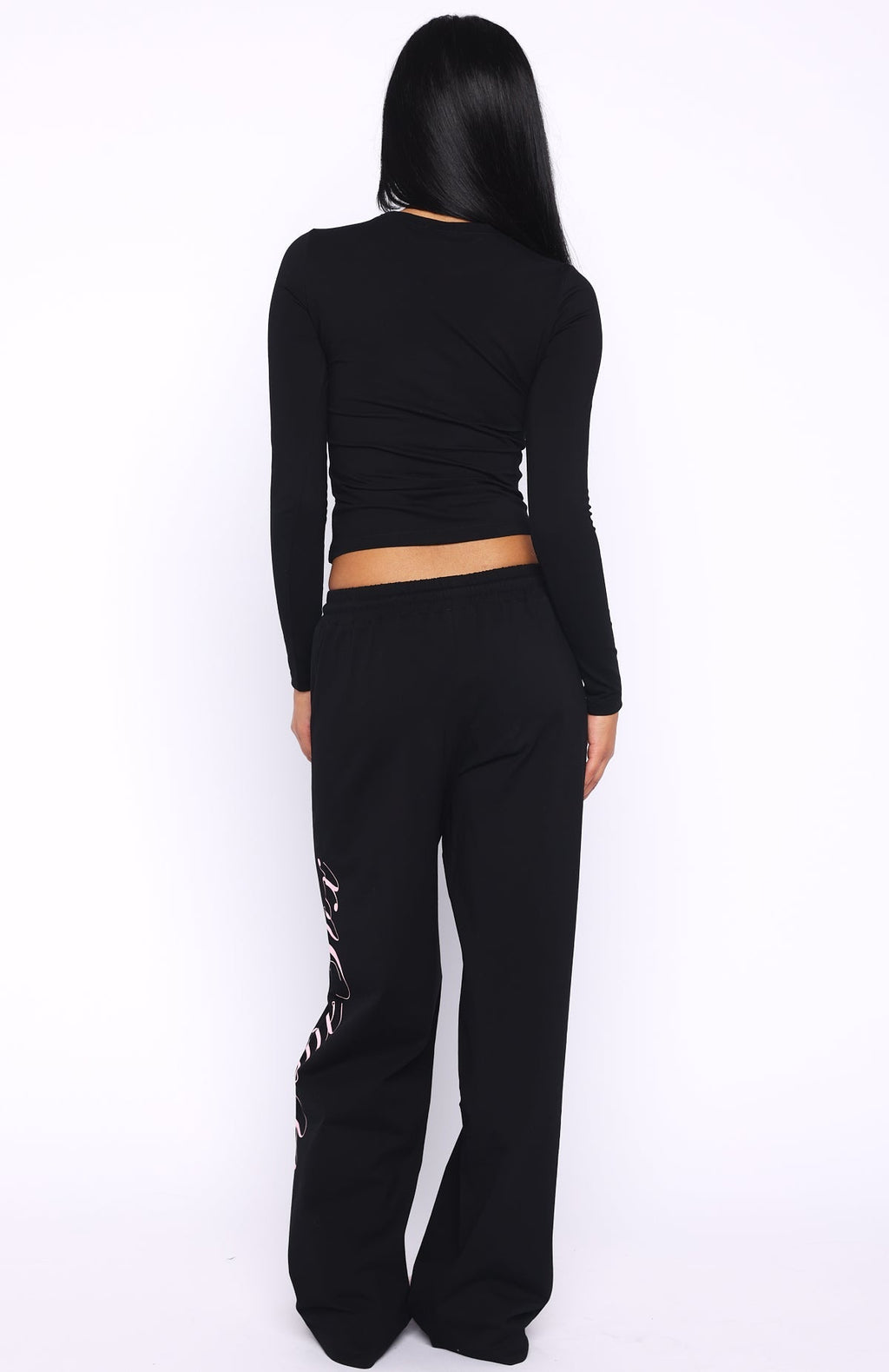 White Fox Luxurious Girl Track Pants Black