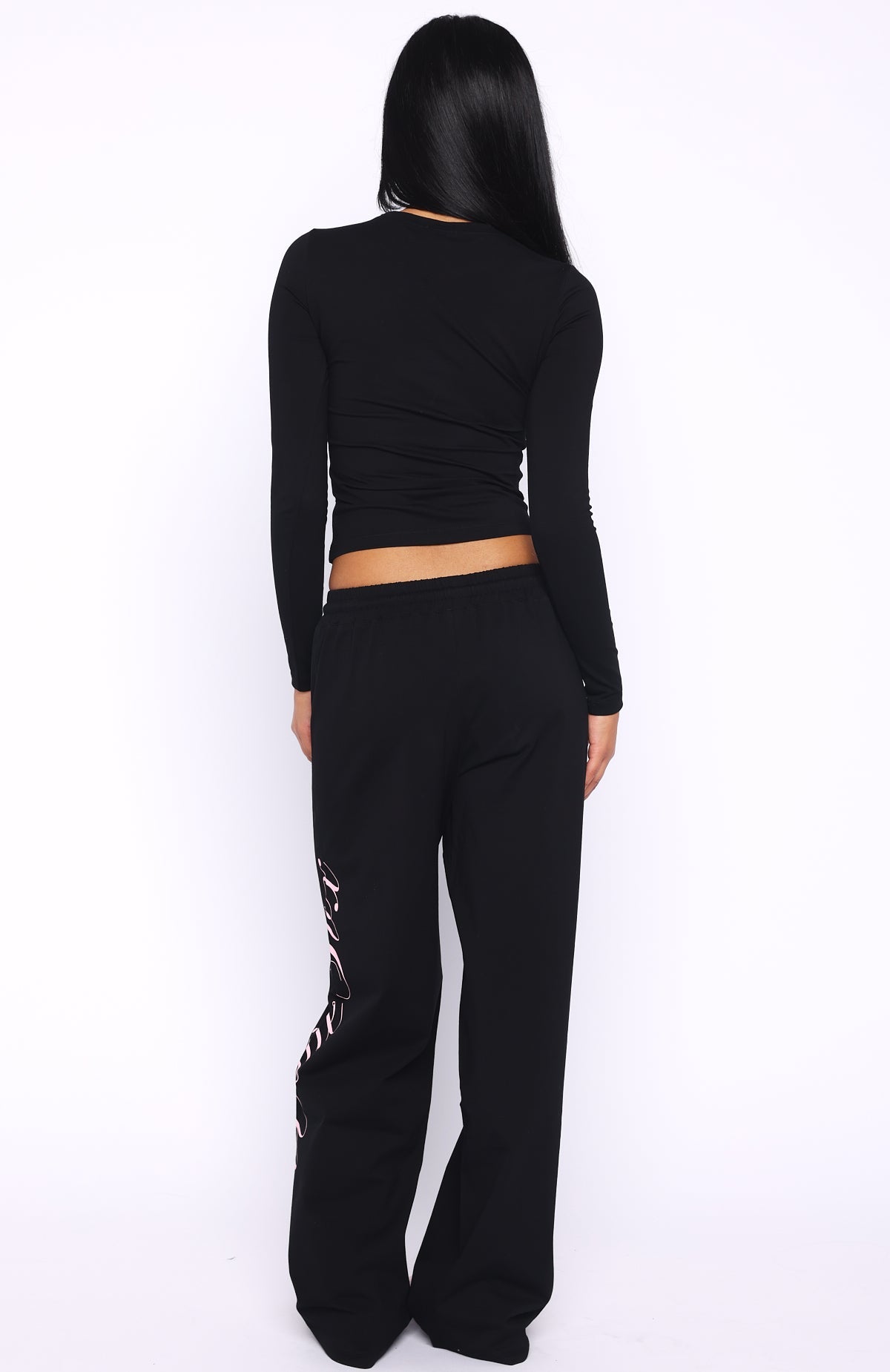 White Fox Luxurious Girl Track Pants Black