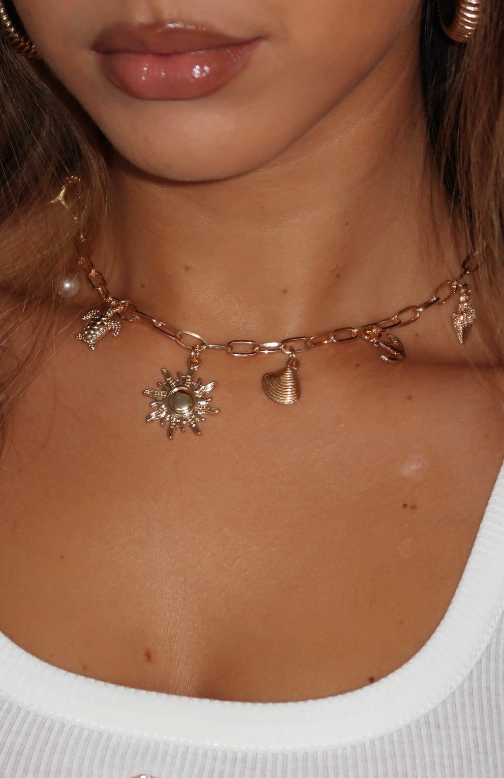White Fox Mayer Necklace 3 Piece Set Gold