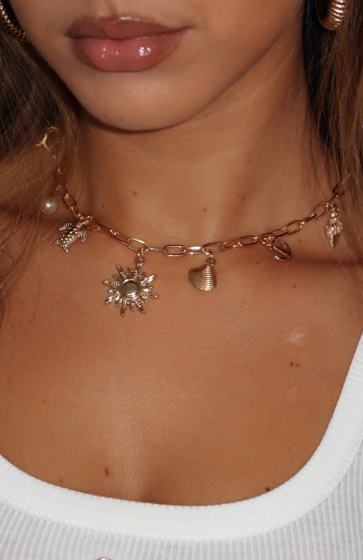White Fox Mayer Necklace 3 Piece Set Gold