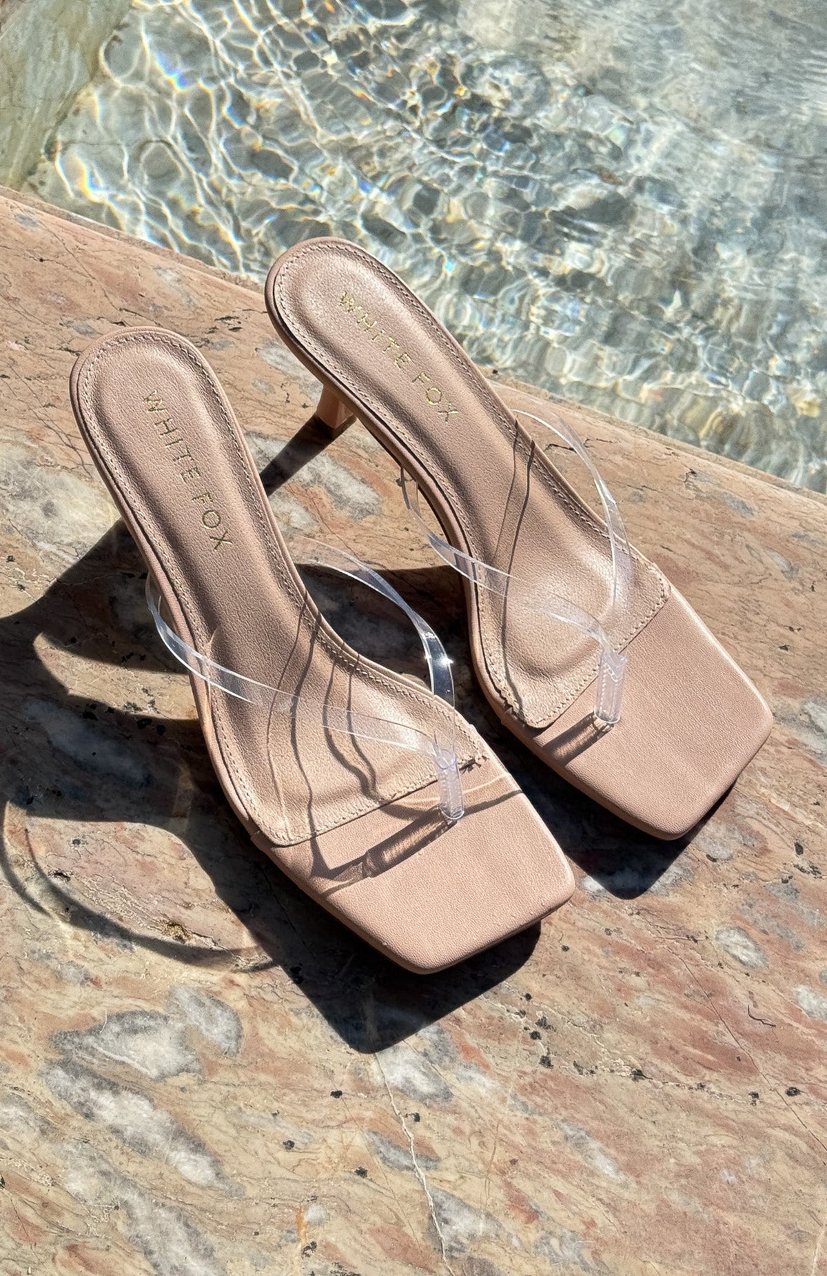White Fox Mitchell Thong Mules Nude