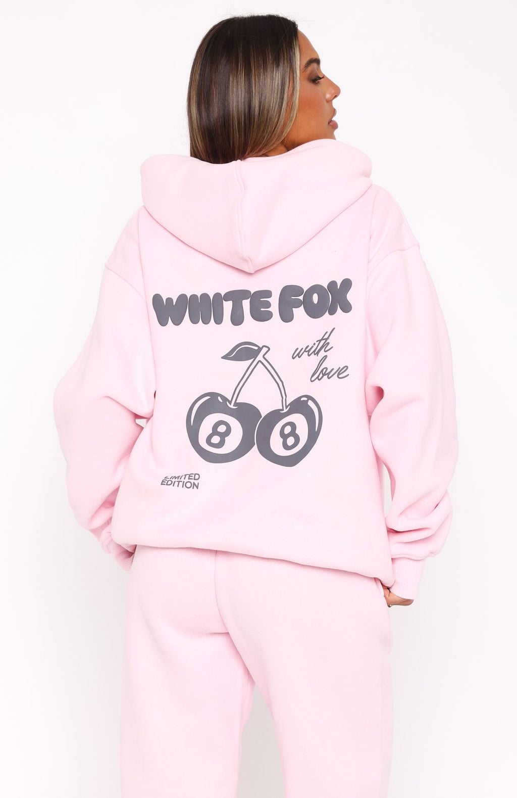 White Fox With Love In The Moment Oversized Hoodie Pink