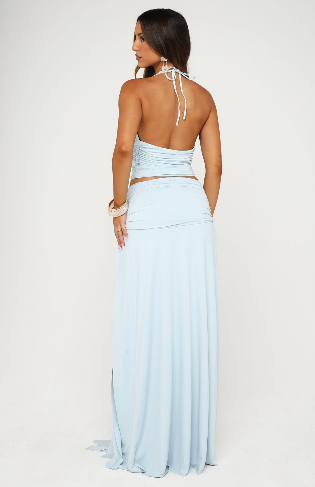 White Fox Marina Whisper Maxi Skirt Ice Blue