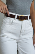 White Fox Kelvis Belt Chocolate PU