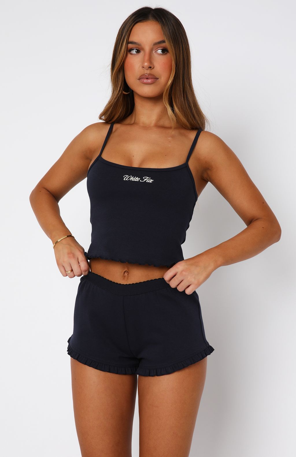 White Fox Love Matters Pyjama Top Navy