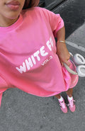 White Fox Offstage Oversized Tee Bubblegum