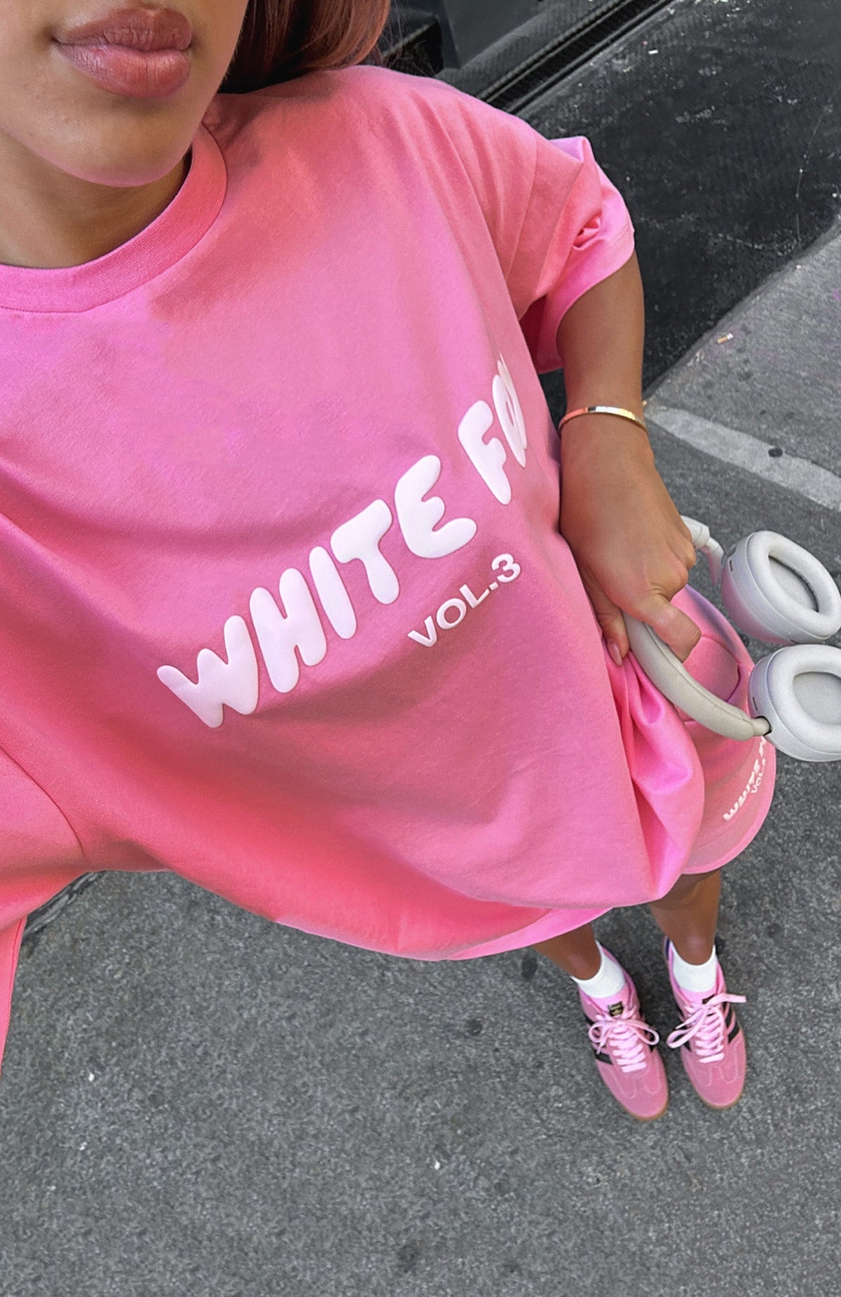 White Fox Offstage Oversized Tee Bubblegum