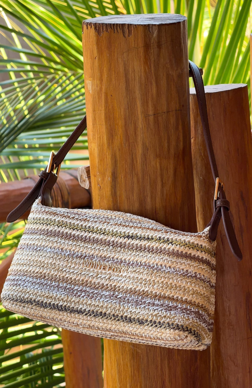 White Fox Talon Shoulder Bag Natural