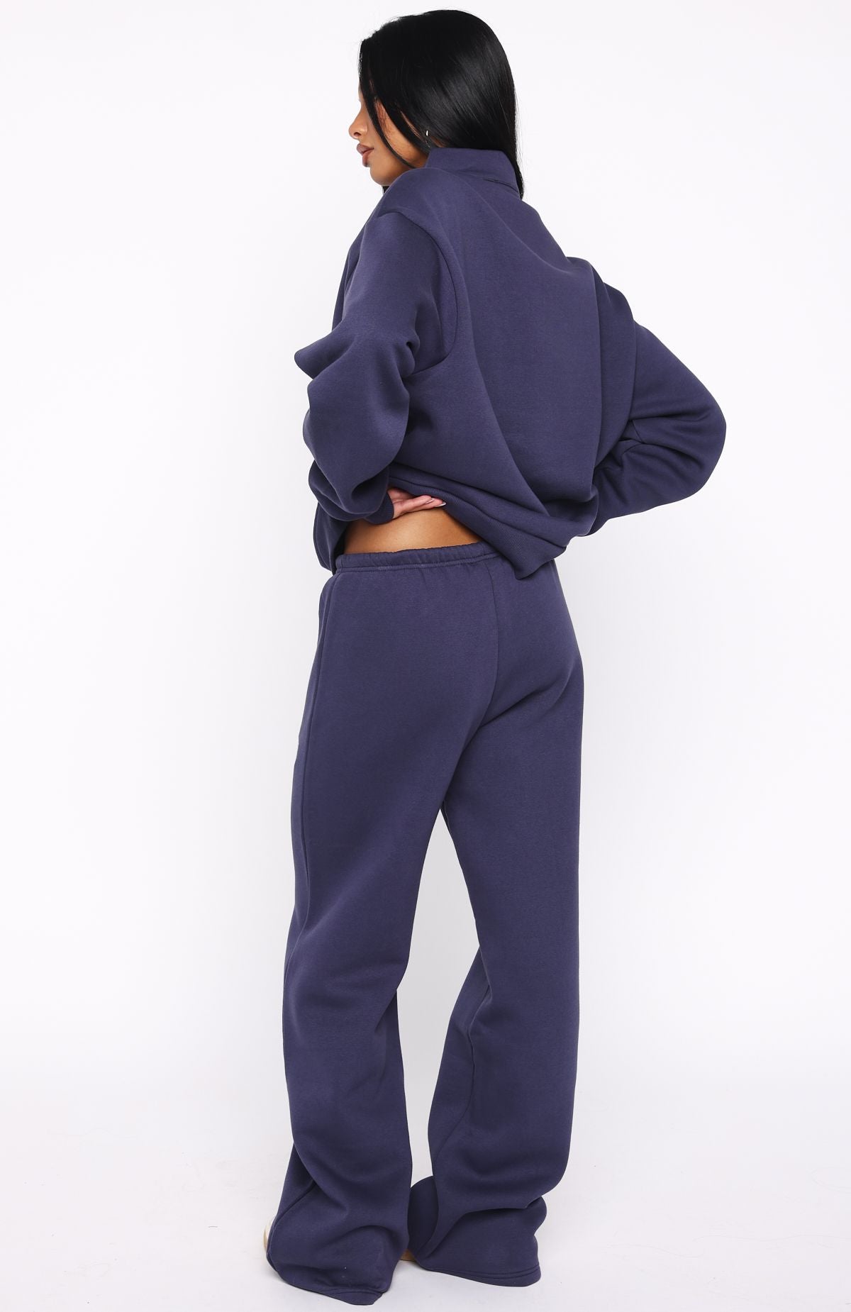 White Fox Standing My Ground Wide Leg Sweatpants Navy