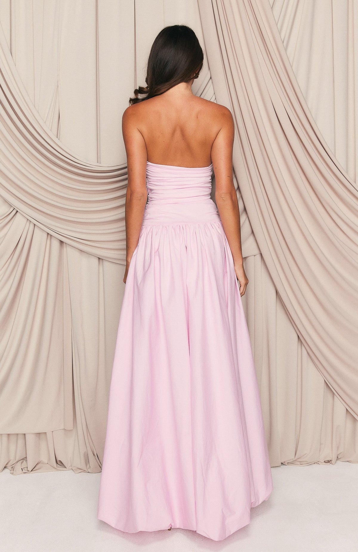 White Fox Keep My Promise Strapless Maxi Dress Pink