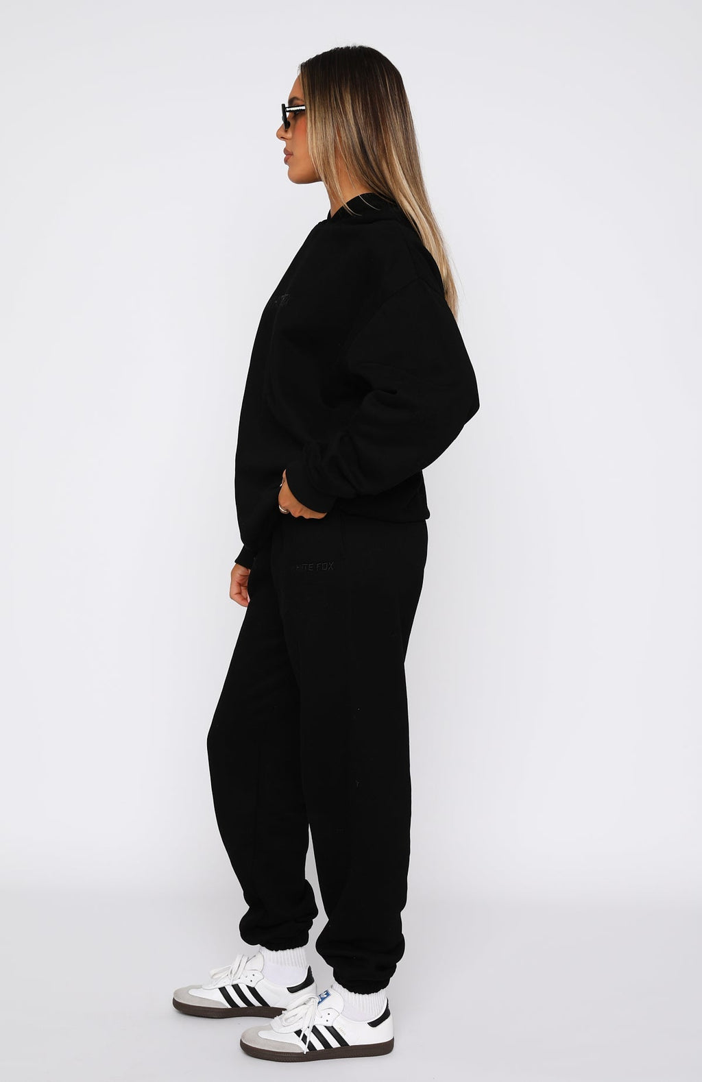 White Fox Stay Lifted Sweatpants Black