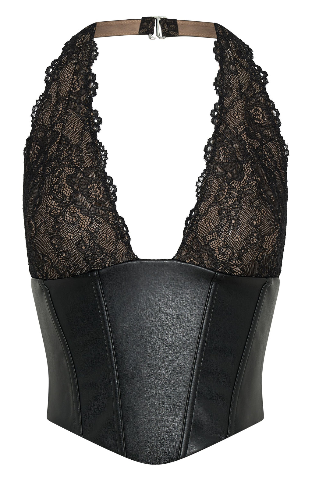 White Fox Dreams And Delights PU Bustier Black