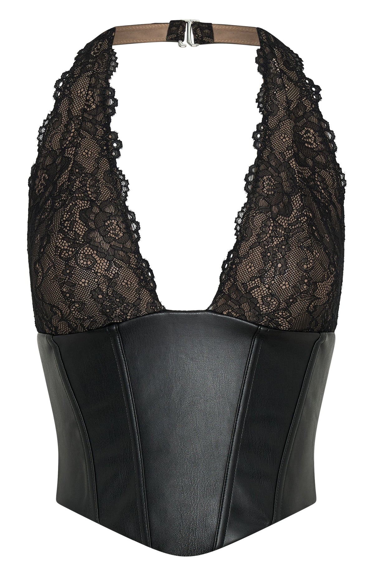 White Fox Dreams And Delights PU Bustier Black