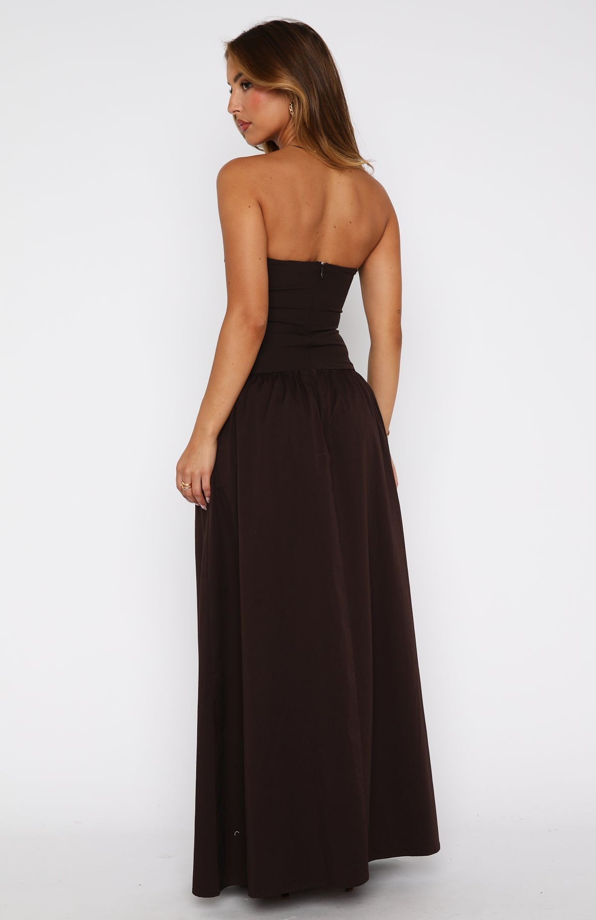 White Fox Take Back Maxi Dress Chocolate