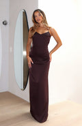 White Fox Amore Maxi Dress Dark Chocolate