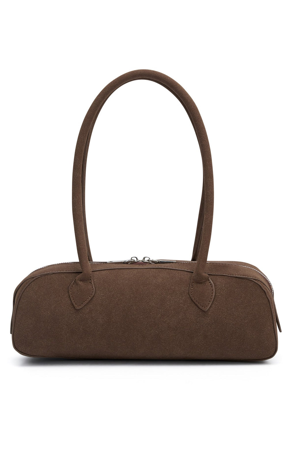 White Fox Jaina Shoulder Bag Chocolate Faux Suede