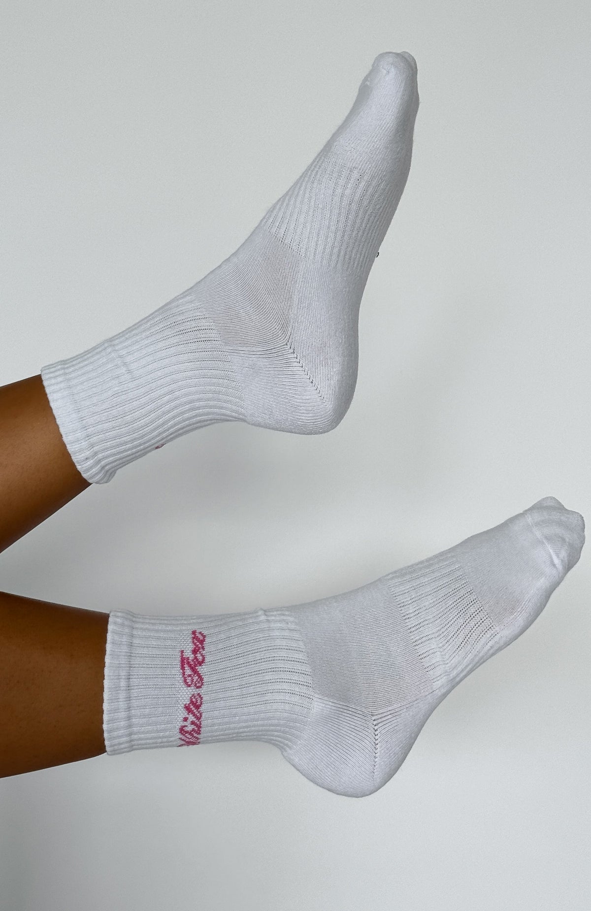 White Fox Walk The Same Socks White/Pink
