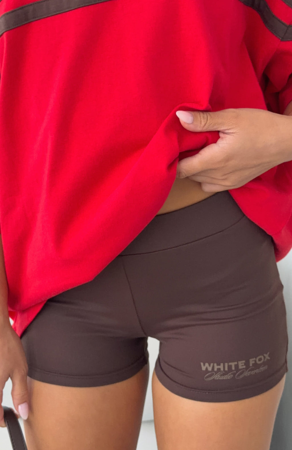 White Fox Studio 17 Lila Booty Bike Shorts Chocolate