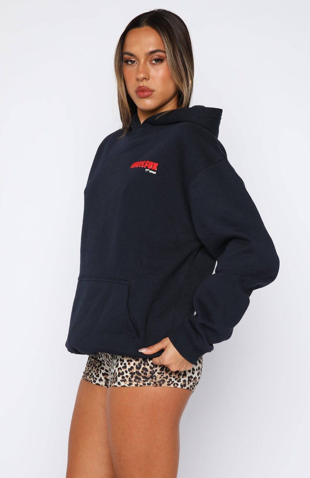 White Fox 11th Street She's So Lucky Oversized Hoodie Blueberry Twist