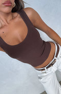 White Fox Mad About Love Tank Top Chocolate