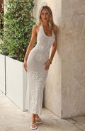 White Fox Only You Knit Maxi Dress Off White