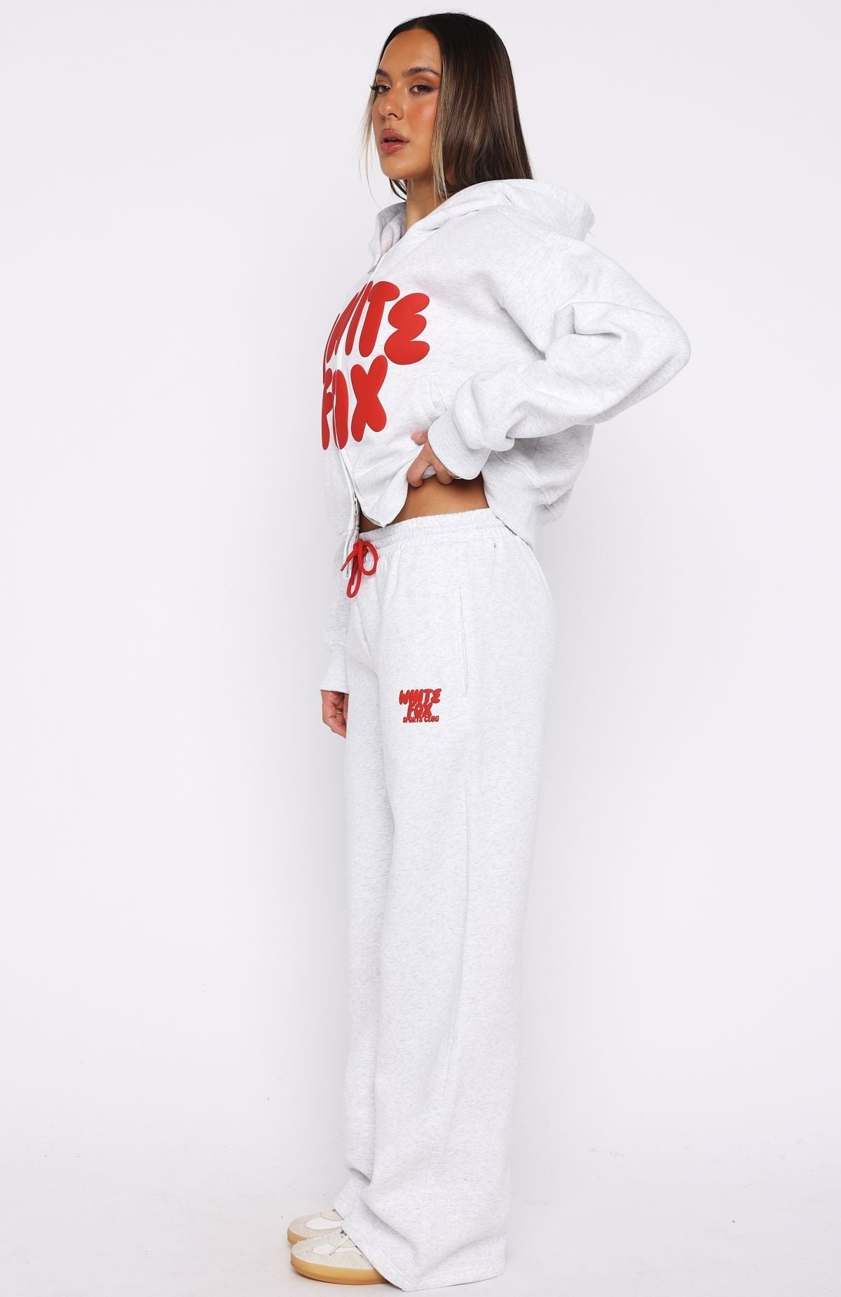 White Fox Club 14 Allie Wide Leg Sweatpants Grey Marle