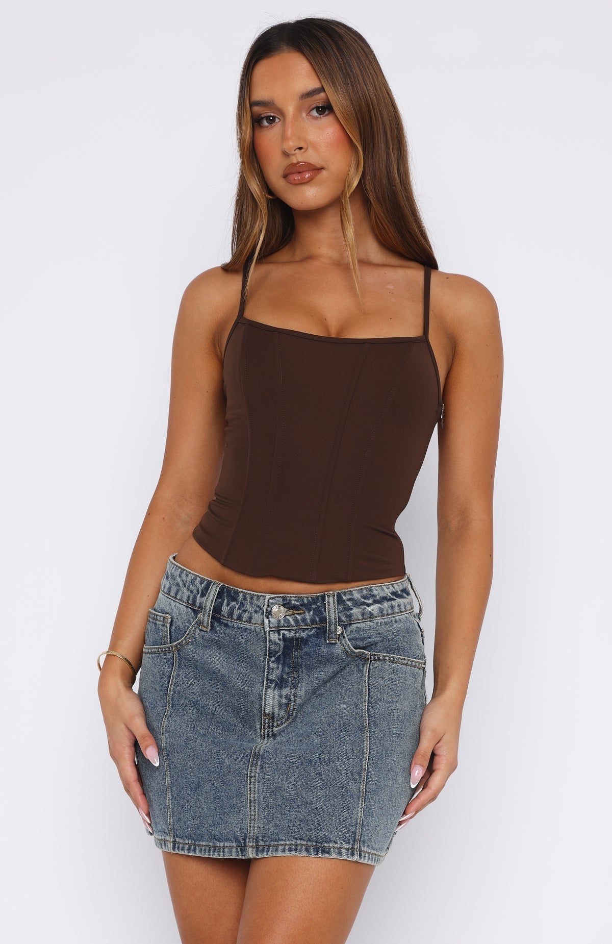 White Fox Jealousy Bustier Chocolate
