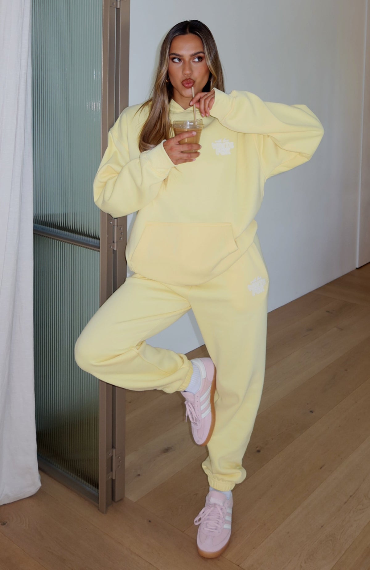 White Fox With Love Always Sweatpants Lemon