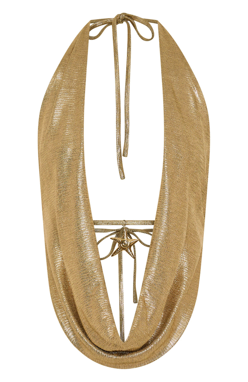 White Fox Got You Covered Cowl Neck Top Gold