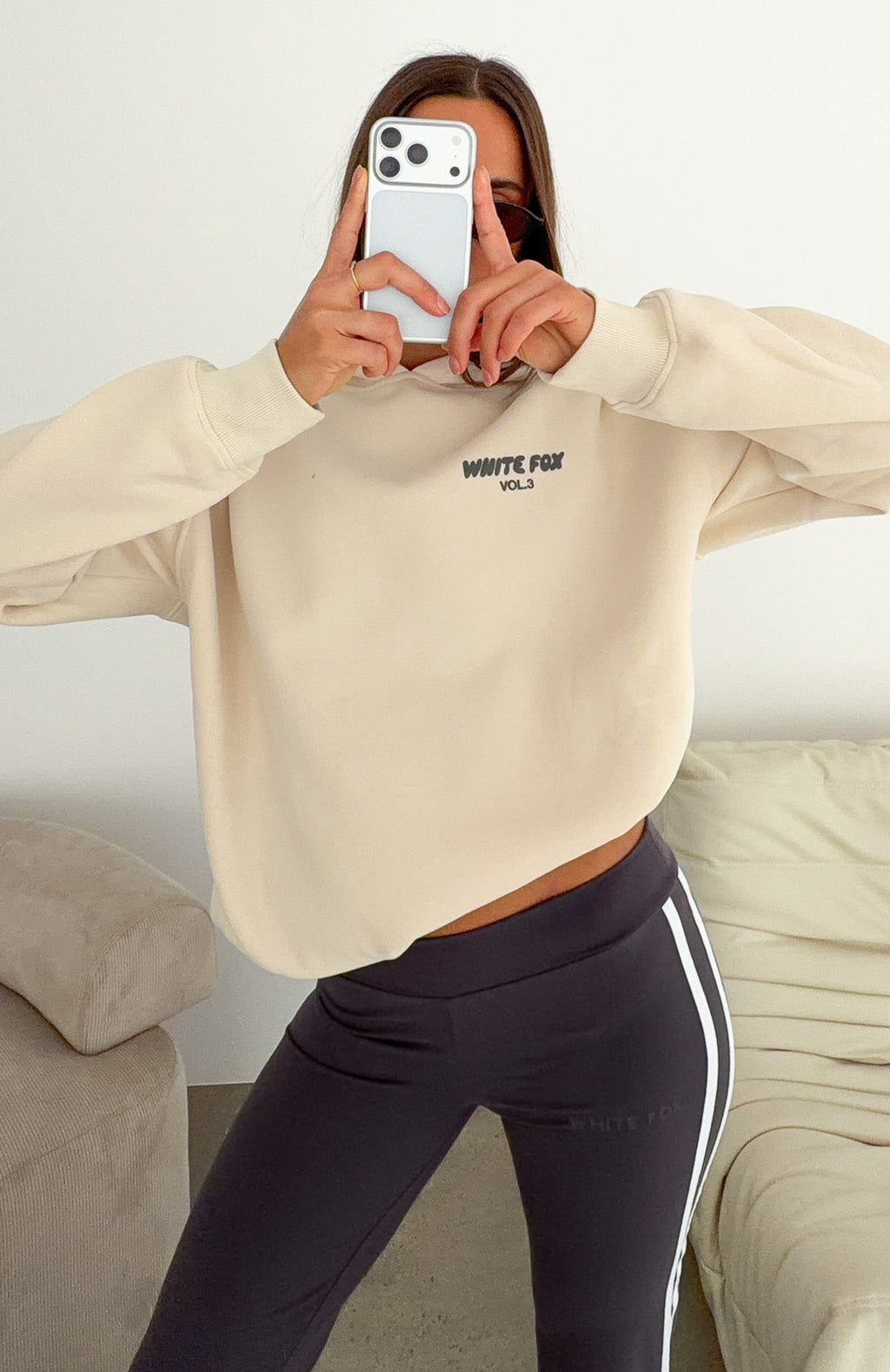 White Fox Offstage Hoodie Pebble