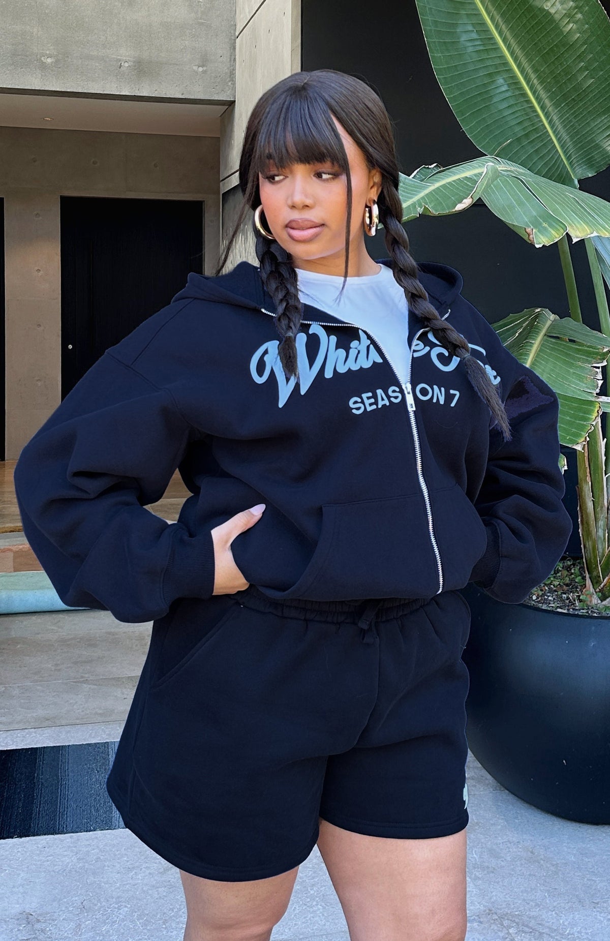 White Fox Season 7 Zip Front Hoodie Deep Sea