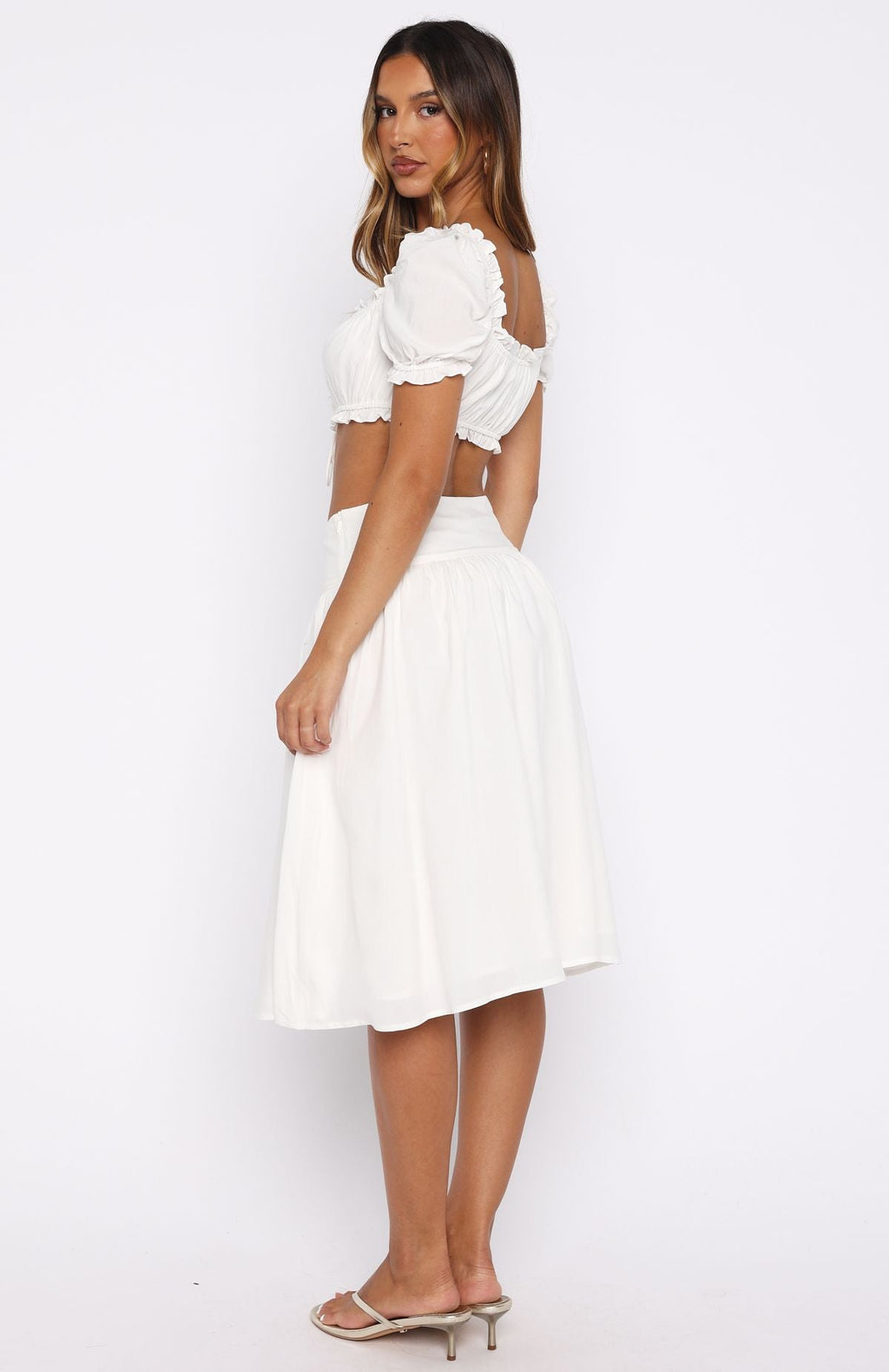 White Fox Tender Moments Midi Skirt White