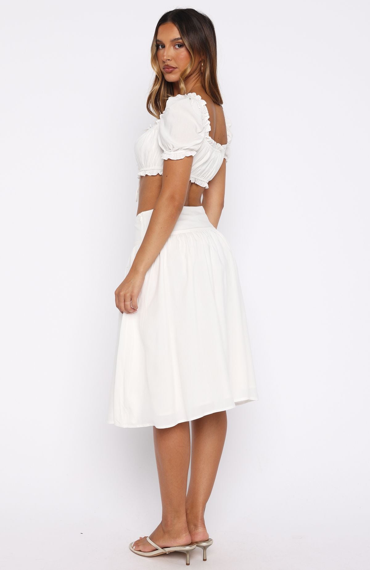 White Fox Tender Moments Midi Skirt White